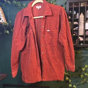 Scholar’s Autumn Afternoon - Brick Red Orange Crosshatch Texture Collared Shirt